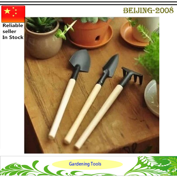 1 set / 3 pcs Reinforced small garden tools mini three set shovel rake spade gardening planting cultivation weeding tool