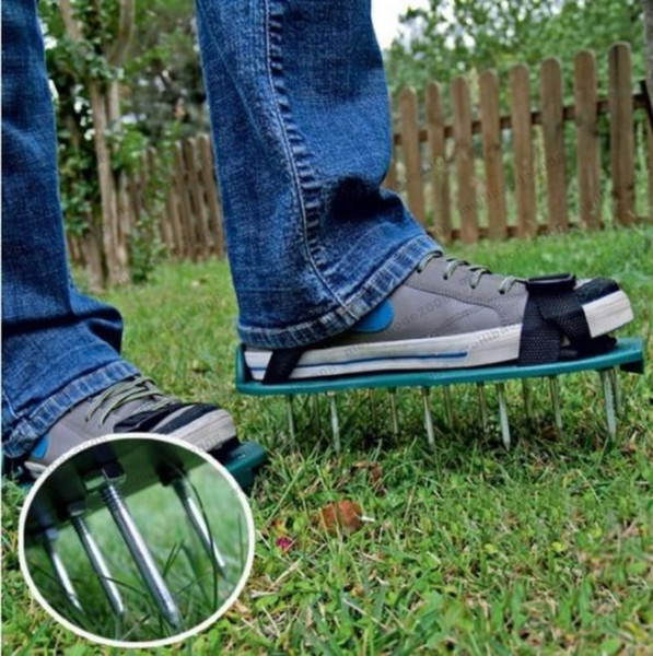 Gardening Grass Lawn Plastic Aerating Shoes Greensward Spikes Loosening Tools free shipping MYY