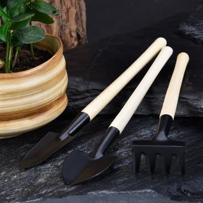 Mini Garden Tools Spade Shovel Harrow Rake Set Gardening Tools Micro Potted Plants Maintenance Suit With Wooden Handle