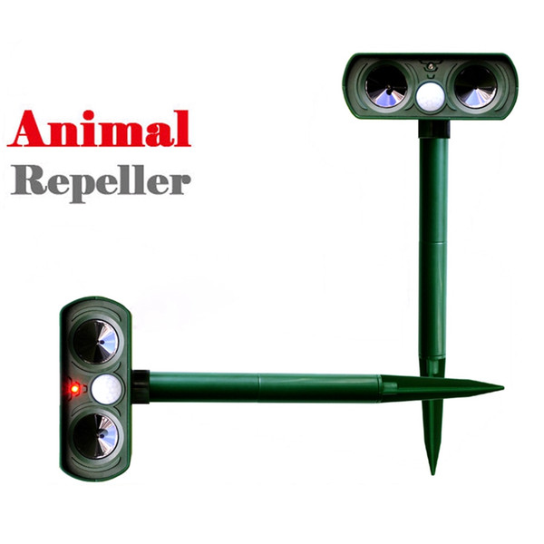 Waterproof Solar Powered-Motion Activated Animal Repeller echargeable Ultrasonic Repeller Repellent Bird Animals outdoor