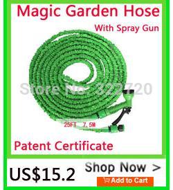 [PATENT CERTIFICATE] After Stretched Working Lenght Flexible Expandable Connector 250FT Blue Garden Water Hose+Spray Gun