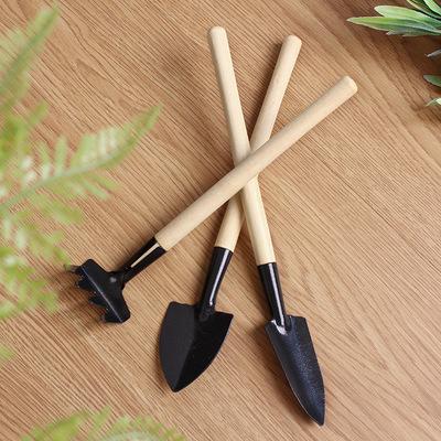 3Pcs/Set Children Mini Compact Plant Garden Hand Wood Tool Kit Spade Shovel Rake For Gardener pot culture tool