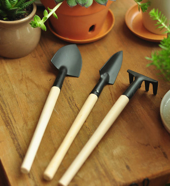 3 pieces Gardening Tools Mini Iron Shovels Spade Plants Potted Flowers Shovel Soil Planting for Children Kid