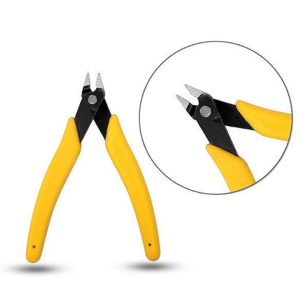 Flush Cutter Electrical Wire Cable Cutter Jewelry Side Snips Flush Pliers Mini Cutting Pliers Hand Tools (Yellow)