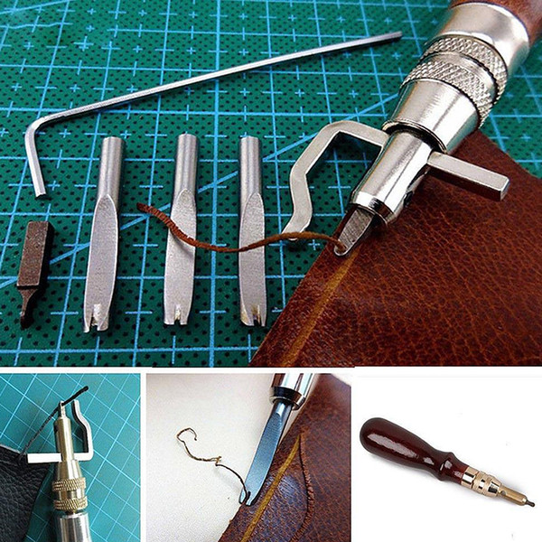 DIY Leather craft Pro Stitching Groover Crease Leather Tool Set P5 Practical 5 in 1