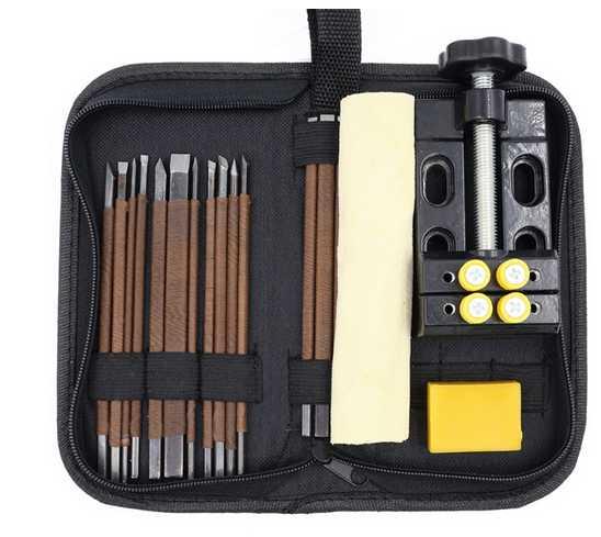 18 Pcs Stone Carving hand Tool set, stone carving chisel knives set