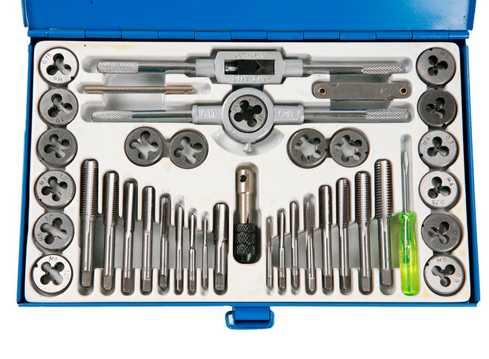 Professinal 40 pcs metric tap die set, metric dies thread tap tool set, factory price