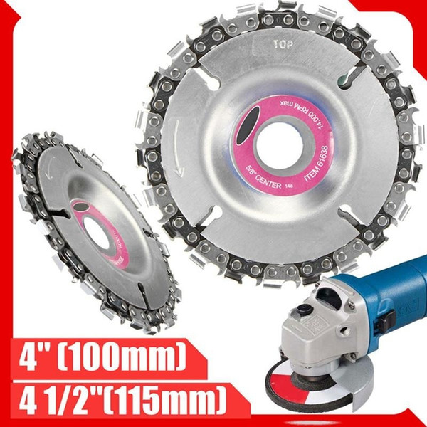 4 Inch Grinder Disc and Chain 22 Tooth Fine Cut Chain Set For 100 115 Angle Grinder 5/8 Inch Center Hole