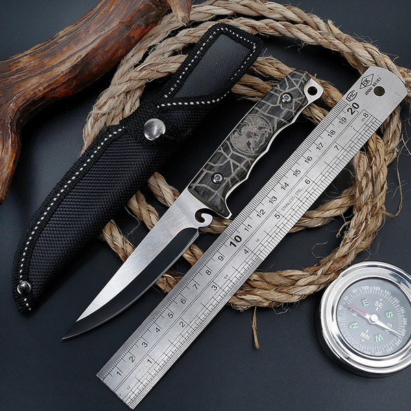 BENYS Tactical high hardness field multi-purpose hunting outdoor tool with small straight stainless steel Fixed Blade knife