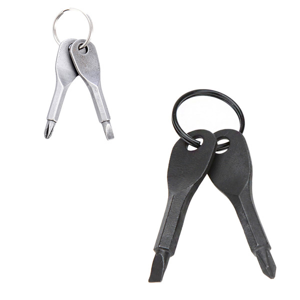 Multifunctional Pocket Tool Key Chain Outdoor EDC Gear Keychains With Slotted & Phillips Head Mini Screwdriver Set Key Rings