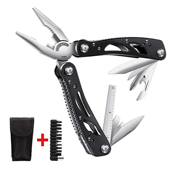 Multitool Pocket Knife 24-in-1 Multipurpose Tool with Folding Knife Pliers,Sheath and Bit Set Kit in Durable Stainless