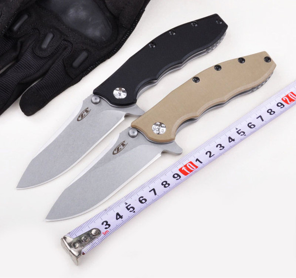 Drop shipping ZT Folding Knife ZERO TOLERANCE zt0562 Double Ball Bearing Flipper Pocket Knife G10 Handle ELMAX Blade Outdoor Camping Knife