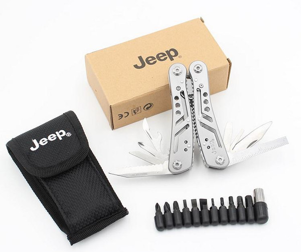 JEEP Multi pliers Camping Tool wrench Folding Pliers Knife Outdoor Survival Hand Tools Stainless Steel Cycling Pliers MK220