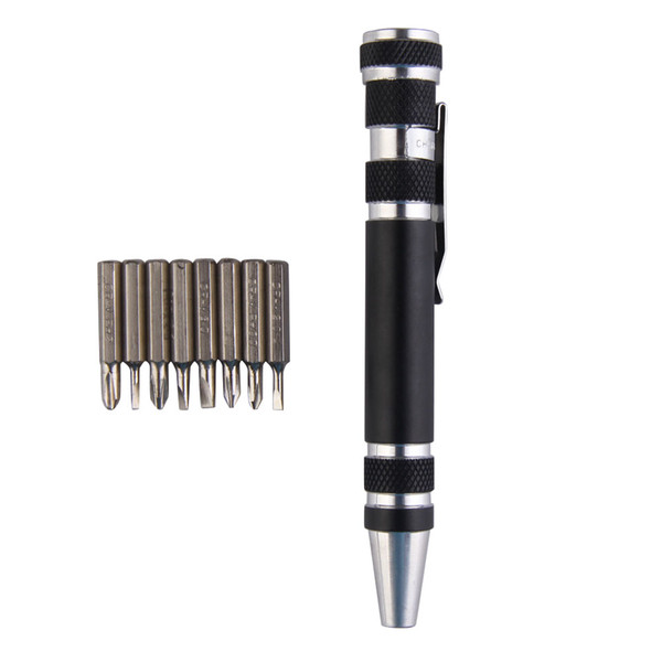 8 In 1 Precision Magnetic Pen Style Screwdriver Screw Bit Set Slotted Phillips Torx V1.5-3.5 Repair Portable DIY Tool MOQ:60PCS