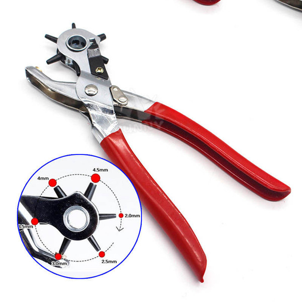 2- 4.5mm Revolving Leather Belt Eyelet Hole Punch Puncher Plier Craft Tool NEW Plier Puncher And Belt Cut Eyelet 2, 2.5, 3, 3.5, 4, 4.5mm