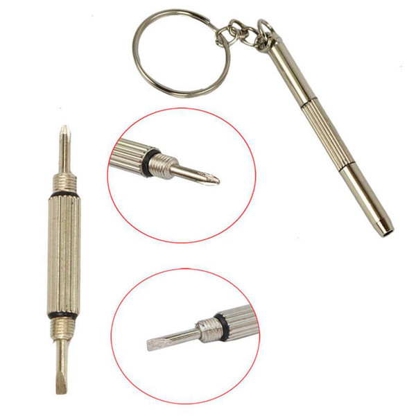 Wholesale 3 in 1 Aluminum Steel Eyeglass Screwdriver Sunglass Watch Repair Kit With Keychain Portable Screwdriver Hand Tools