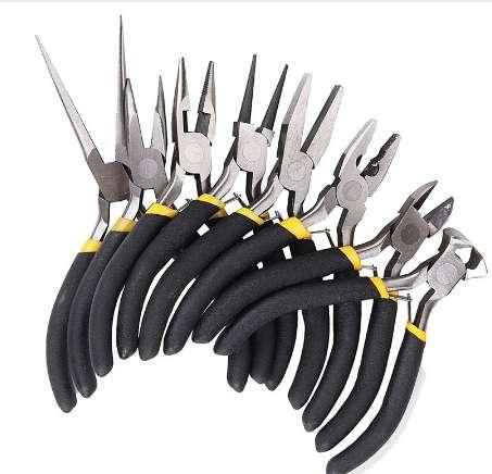 Drillpro 8Pcs/Set Jewelry Pliers Needle Round Bent Nose Beading Making DIY Craft Tool Kit High Quality