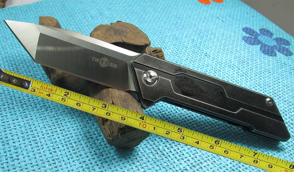Free Shipping New Night Morning Design TwoSun Knives D2 / M390 Blade TC4 Titanium Fast Open Folding Pocket Knife TS38