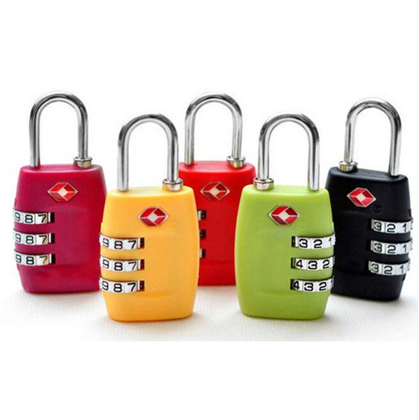 New Travel Lock Code Lock 3 Digit Combination Safe Travel Luggage Suitcase 7 Colors Free Shipping