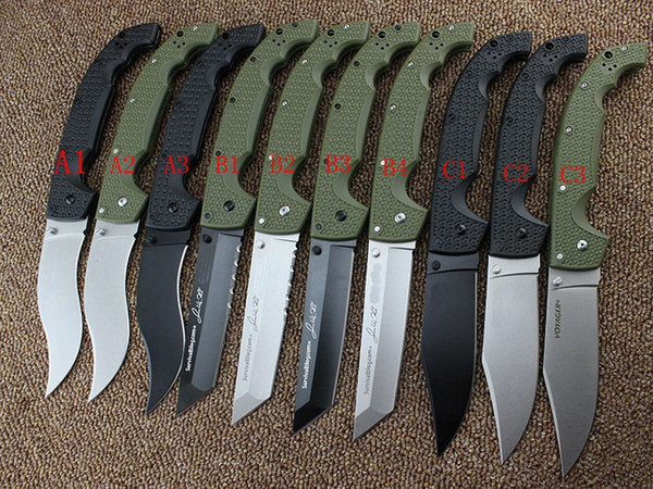 Drop 10 Types Cold Steel Knives XL-SIZE VOYAGER Series Big Folding Knife Utility Survival Knifes Hunting Tactical Outdoor Camping Tool