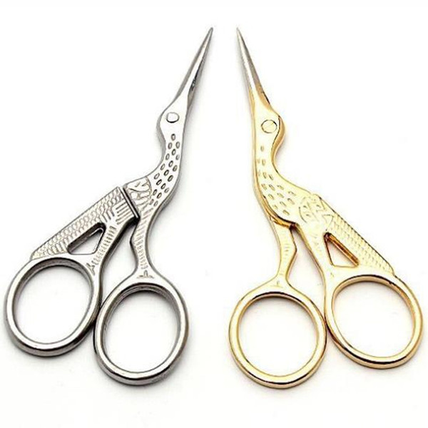 Stainless Steel Embroidery Sewing Tools Crane Shape Stork Measures Retro Craft Shears Cross Stitch Scissors fast shipping 35pcs