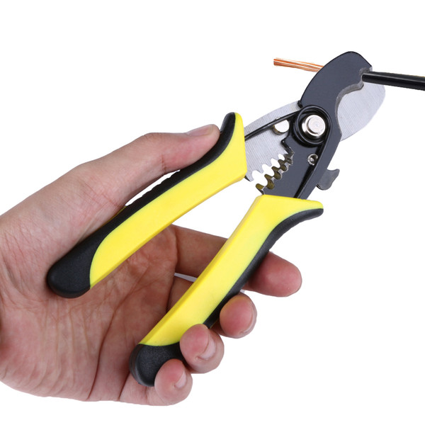 8inch Wire Stripper Cable Cutting Scissor Stripping Pliers Cutter 1.6-4.0mm Hand Tools Yellow Handle