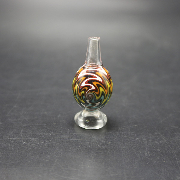 New Design Colored Glass Banger Bubble Carb Cap for Terp Pearl ball Quartz Thermal Banger Nails Dabber Glass Bongs Dab Oil Rigs