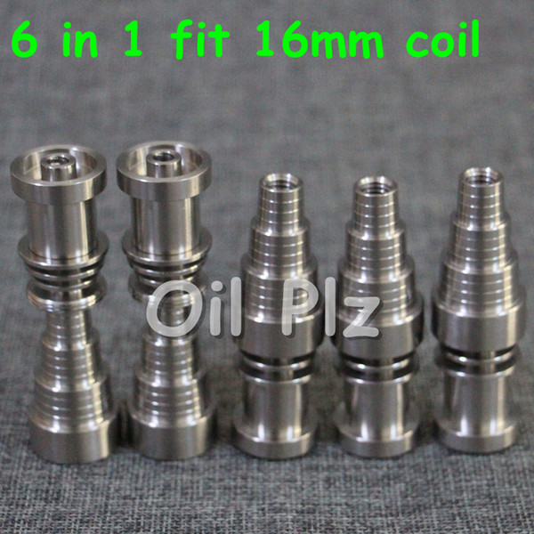 Hot Quality Titanium Nail 6 IN 1 fit 16 mm coil Domeless Titanium Nail For Male and Female