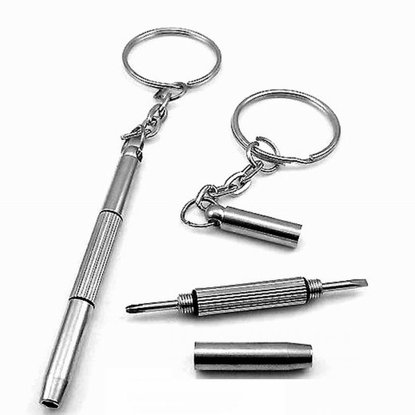 DHL Free shipping Hot sale Mini 3 in 1 Keychain Screwdriver Mobile Eyeglass Sunglasses Watch Repair Kit Tools