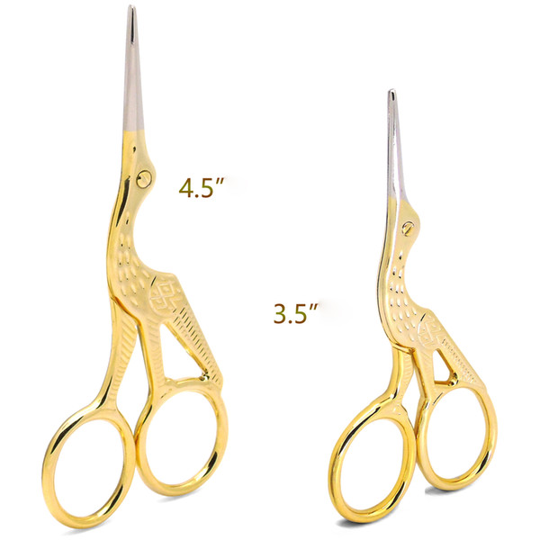 Fashion Retro Silver Golden Stork Sewing Scissors Trimming Dressmaking Shears Cross-stitch Embroidery Steel Tailor Scissor Sewing