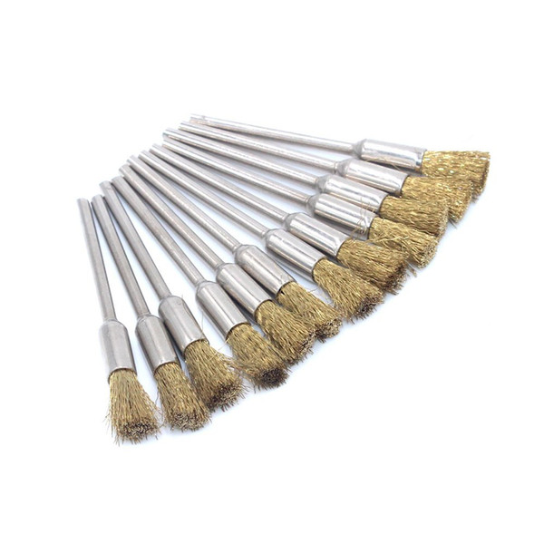 Cleaning Brass Brush Kit for Rotary Polishing Grinding Tool Wire Pen/ Pencil Dremel Pack Of 12