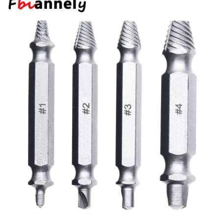 4Pcs Damaged Screw Extractor Set Easily Remove Stripped or Damaged Screws Double Ended Stripped Removers Hand Tool Sets