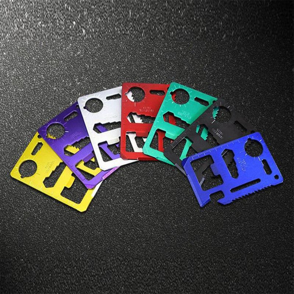 7 Colors Multi Tools 11 in 1 Multifunction Outdoor Hunting Survival Camping Pocket Military Credit Card Knife