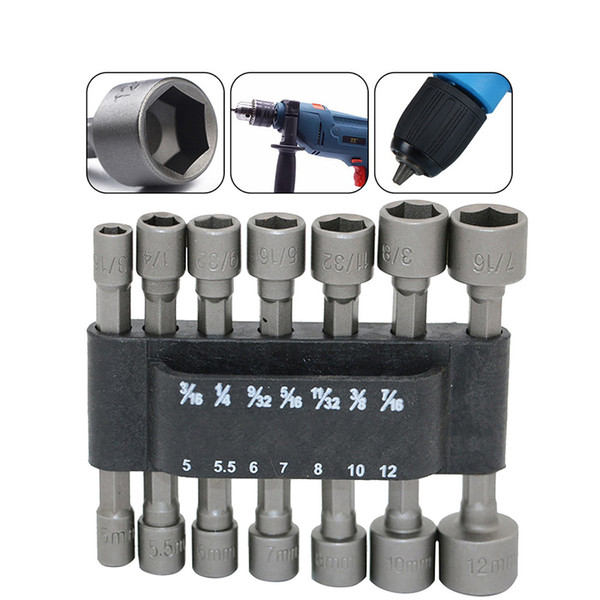 14 Pcs Socket Nut Driver Kit Power Nutdriver Nut Driver Bit Set Adapter Hex Shank Socket Strong Nut Driver Adapter Bits Tool