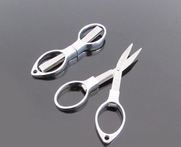 Foldable Fishing Scissors Small Scissors Fishing Line Cutter Tools Outdoor Travel Stainless Steel Collapsible Portable Scissors for Cotton