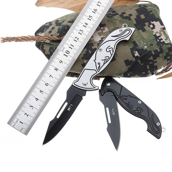 W71 camping tool tactical folding knife stainless steel self-defense pocket knife Keychain fruit peeling knife outdoor Rescue tool