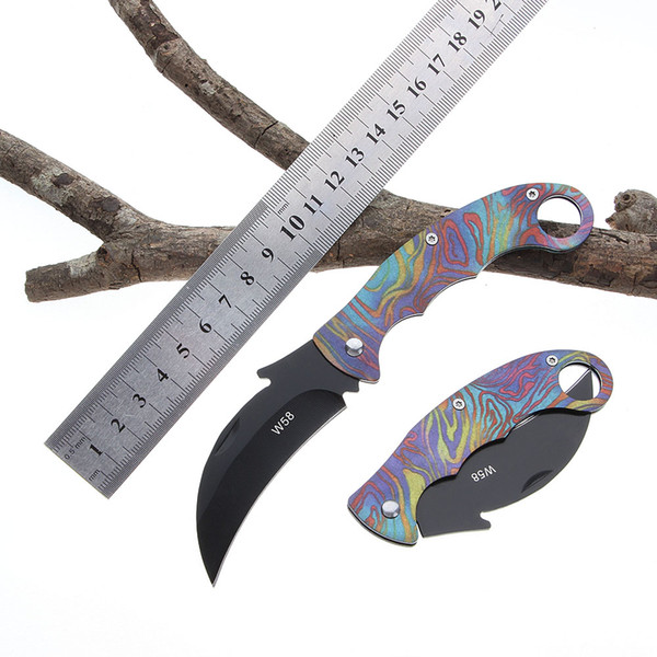 W58 outdoor camping tool stainless steel Keychain self-defense pocket knife tactical folding Claw knife fruit peeling knife free shipping