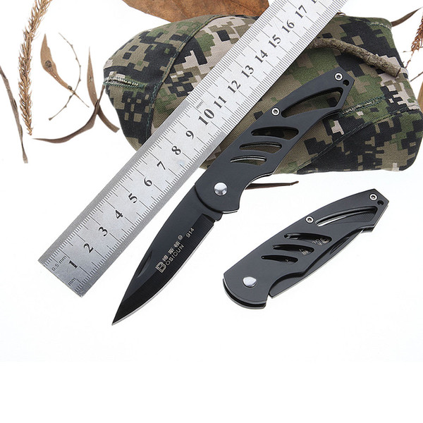 914 black tactical pocket knife outdoor camping rescue tool home walking utility fruit folding knife free shipping