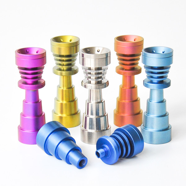 6 in 1 Domeless Titanium Nail Titanium GR2 Nails joint 10mm 14mm and 18mm Glass bong water pipe glass pipes Universal and Convenient