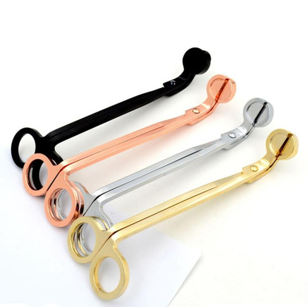 Hot 18*6CM Stainless Steel Candle Wick Trimmer Oil Lamp Trim scissor tijera tesoura Cutter Snuffer Tool Hook Clipper 4 Colors Free Shipping