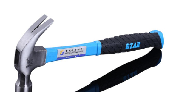 Tire handle claw hammer Plastic bag does not shake claw nails civil Mason iron hammer factory