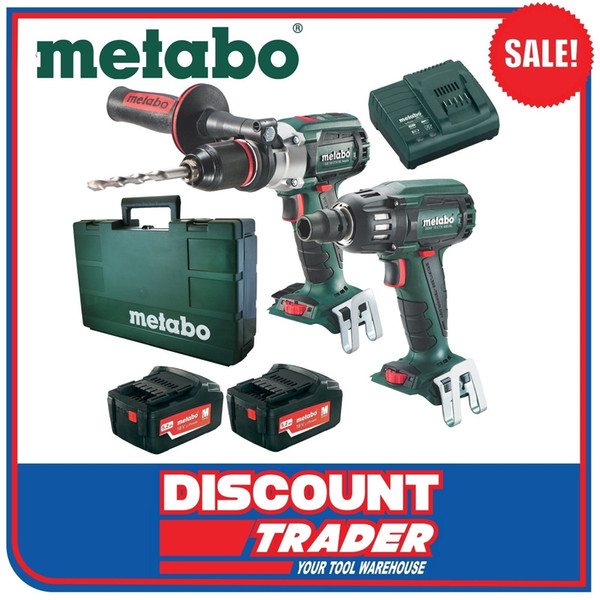 Metabo 18V Lithium-Ion Brushless Kit Hammer Drill Impact Wrench 5.2Ah AU68901420