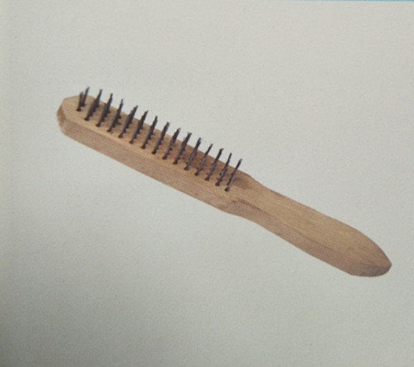 Wooden handle wire brush