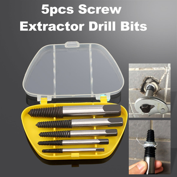 Pcs/set Steel Broken Speed Out Damaged Screw Extractor Drill Bit Guide Set Broken Bolt Remover Easy Out Set