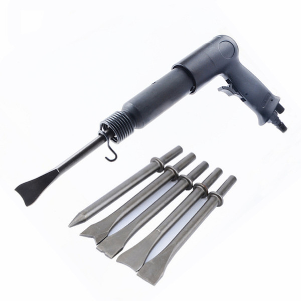 free shipping 250 pneumatic shovel air chisel rust remover wind shovel pneumatic pick brake pad derusting tools with 5 head carton package