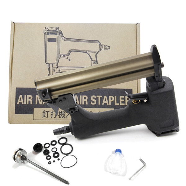 free shipping pneumatic straight nail gun smooth air stapler wind strip nail tool woodworking home decoration no jam carton package