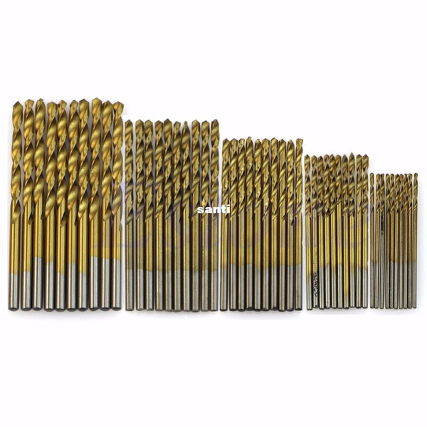 50 pcs/lot Titanium Coated HSS High Speed Steel Drill Bit Set Tool 1/1.5/2/2.5/3mm