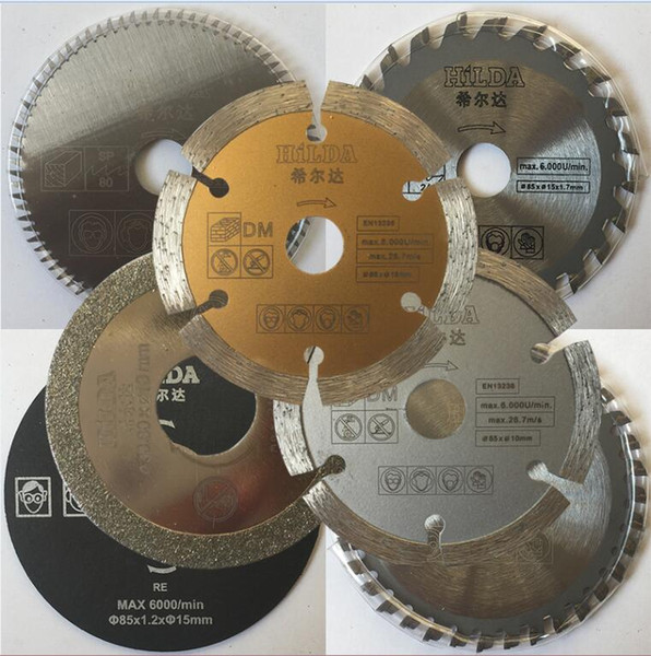 7pcs/set mini saw blades cutting blades for mini circular saw, diameter 85x15mm, electric saw blade,Power tool accessory blades