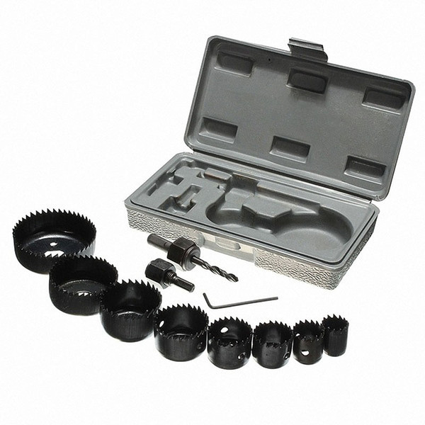 11pcs DIY Hole Saw Bit Cutting Set Kit 19-64mm Wood Sheet Metal Alloys Circular Round Case Drill Bits Wood Metal Sheet Alloys