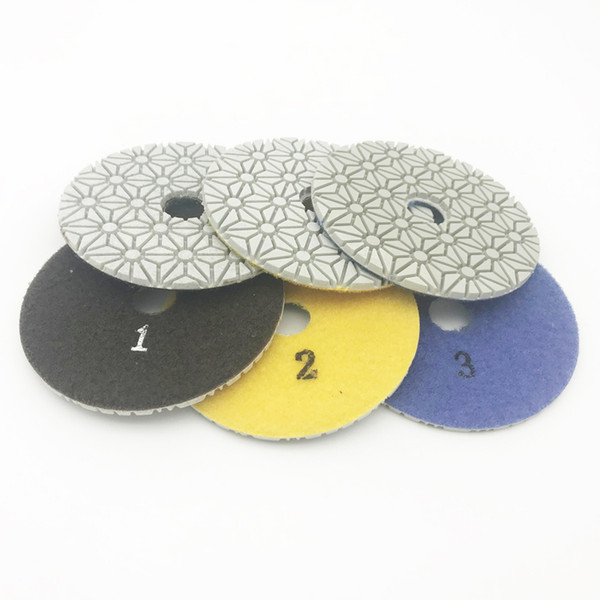 4 Inch 100mm Diamond Wet/Dry Polishing Pads 3 STEP Set Quartz Granite Glass Marble Ceramic yellowstone microcrystalline